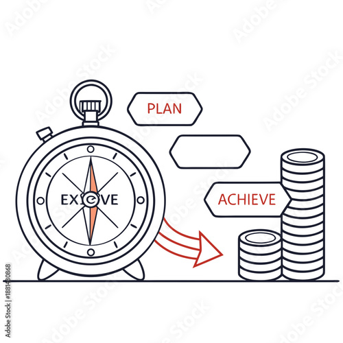 Business Goal Setting Concept Illustration  Minima Vector Icon Illustration