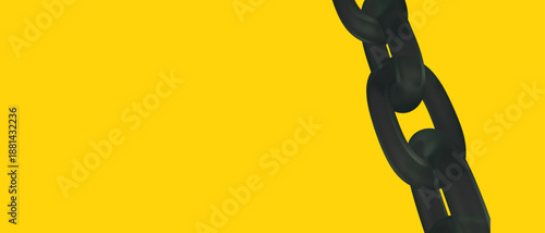Yellow Background Black Chain Link Bold Contrast Design Concept