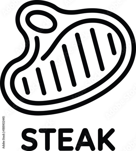 Steak Meat Cut Illustration Icon Delicious Food