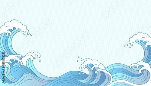 Traditional Japanese blue wave pattern
