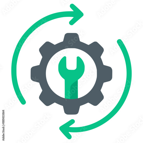 product remanufacturing process factory flat color vector illustration template design