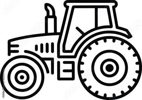 Tractor outline icon agricultural machinery vector