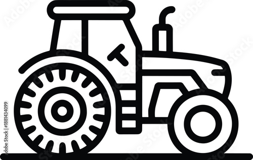 Tractor outline illustration agriculture equipment icon