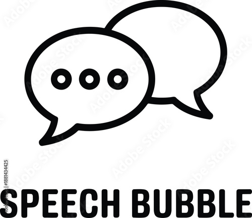 Two speech bubbles outline with ellipsis