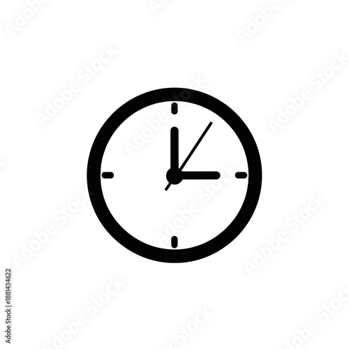 Minimalist Clock Face Silhouette for Modern Time Icon and Business Graphic Design