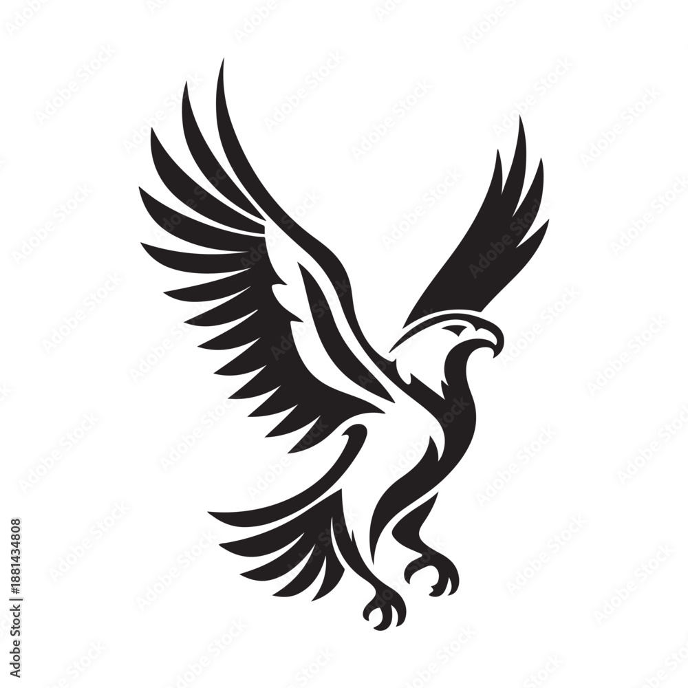 Obraz premium great flying eagle wing logo design