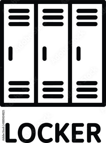 Vector graphic of three lockers for storage