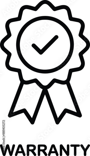 Warranty seal of approval icon graphic