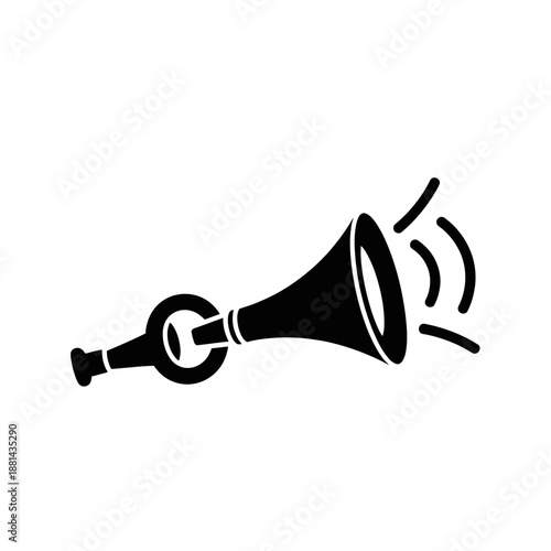 Megaphone Announcement Icon Silhouette With Sound Waves Representing Marketing Alert and Communication