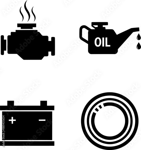 Vehicle maintenance symbols Vector