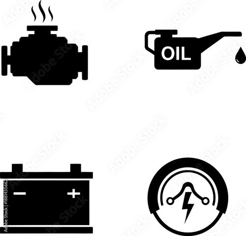 Vehicle maintenance indicators Vector