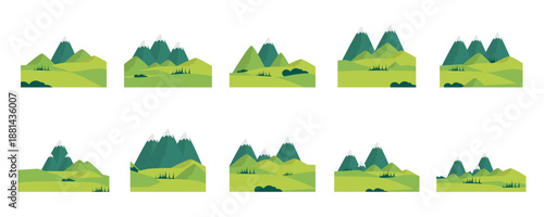 Flat Mountain Landscape Set