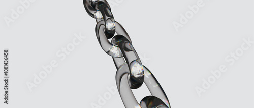 Wallpaper Mural Glass Chain Links Transparent 3D Render Light Background Design Torontodigital.ca