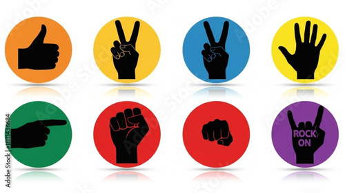 Collection of Hand Gestures Icons.