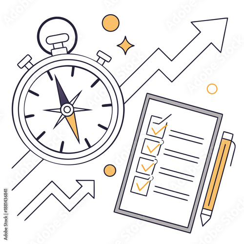 Business Goal Setting Concept Illustration  Minima (3) Vector Icon Illustration