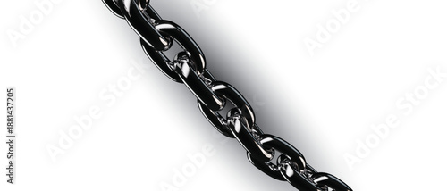 Metallic Chain Diagonal White Background Professional Link Concept