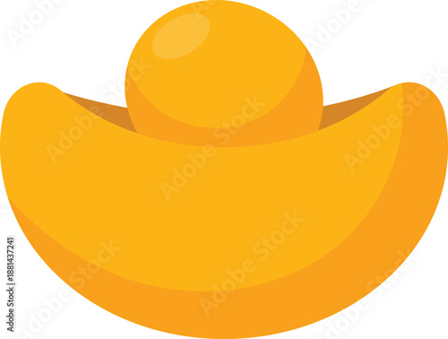 Gold ingot yuanbao symbol of wealth illustration.