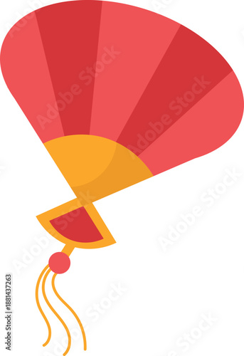 Traditional hand fan Chinese New Year illustration.