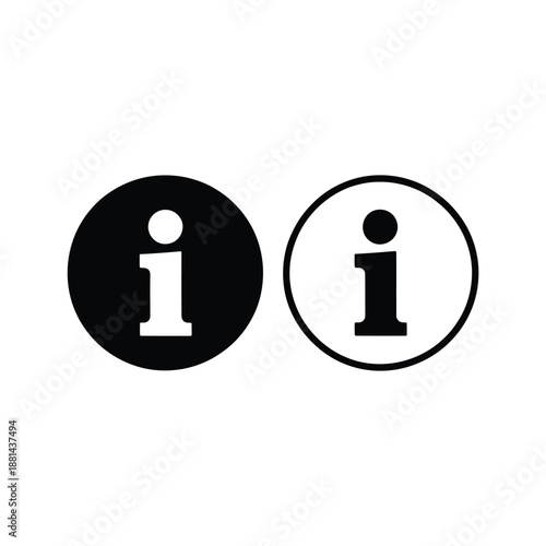Two information icons in black and white on a plain background
