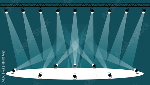 Stage Spotlight Background with Theater Lighting for Events