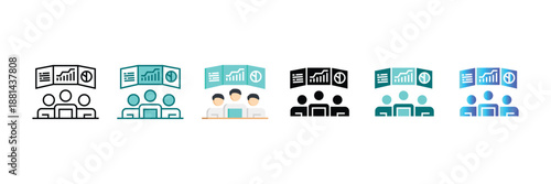 Dynamic business icons illustrating effective teamwork, people interaction, and collaboration; fostering leadership, staff discussion, and corporate communication management for workflow success