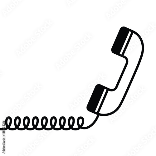 a black and white image of a telephone handset