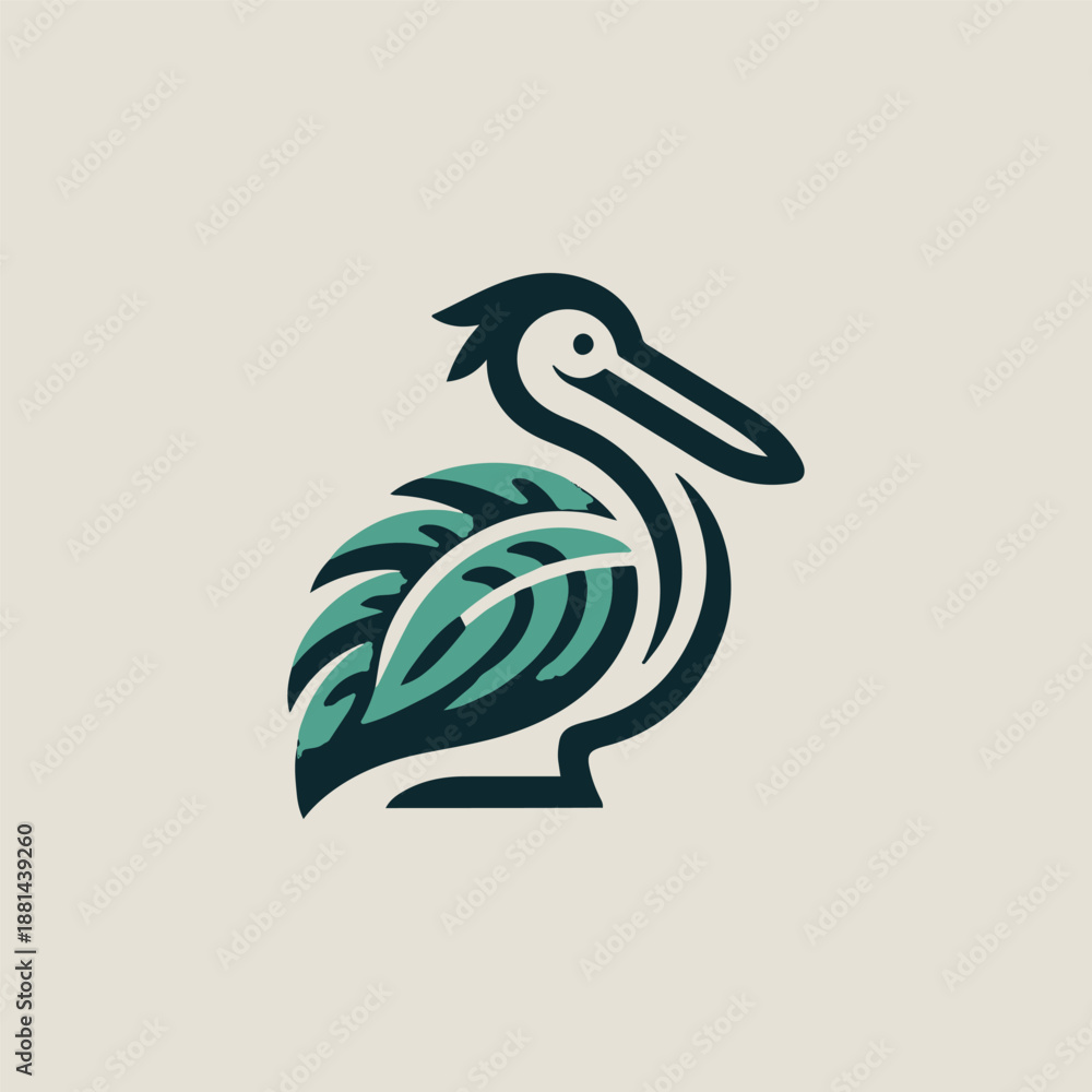 Obraz premium Pelican Leaf Logo