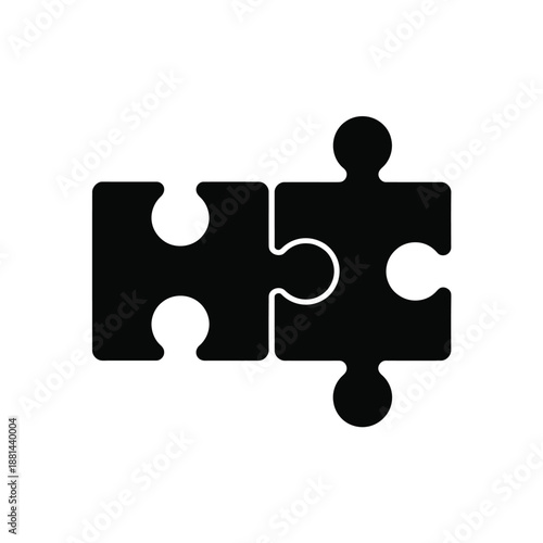 Two black puzzle pieces fitting together perfectly