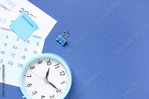 Calendar with alarm clock, ...