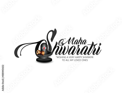 Maha Shivratri With Trisul, A Hindu Festival Celebrated Of Lord Shiva Night