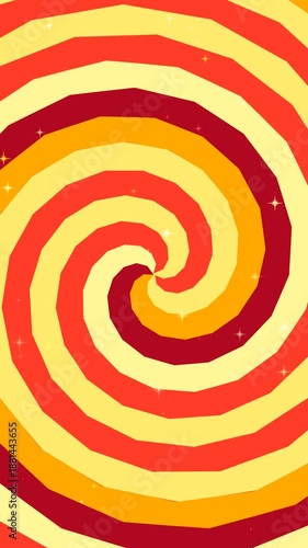 Colorful Spiral Pattern with Sparkling Effects in Bright Warm Tones