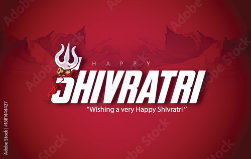 Maha Shivratri With Trisul, A Hindu Festival Celebrated Of Lord Shiva Night