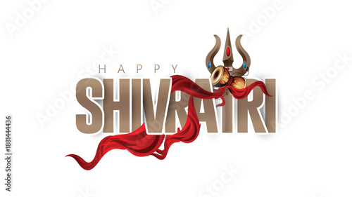 Maha Shivratri With Trisul, A Hindu Festival Celebrated Of Lord Shiva Night
