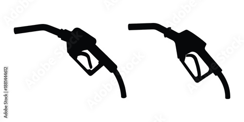 fuel pump nozzle vector icon, gas pump nozzle silhouette vector
