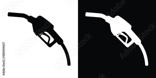 fuel pump nozzle vector icon, gas pump nozzle silhouette vector