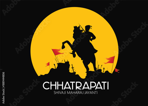 illustration of Chhatrapati shivaji maharaj jayanti Chhatrapati Shivaji Maharaj with a traditional turban, pearl jewelry and a pavilion silhouette; evokes Maratha heritage, bravery, leadership and his