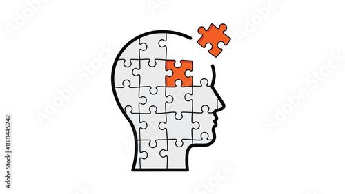 Unlocking understanding: a puzzle-filled mind with a final piece completing the thought process
