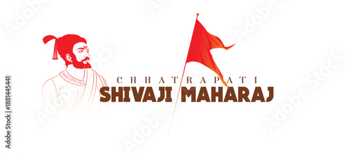 illustration of Chhatrapati shivaji maharaj jayanti Chhatrapati Shivaji Maharaj with a traditional turban, pearl jewelry and a pavilion silhouette; evokes Maratha heritage, bravery, leadership and his
