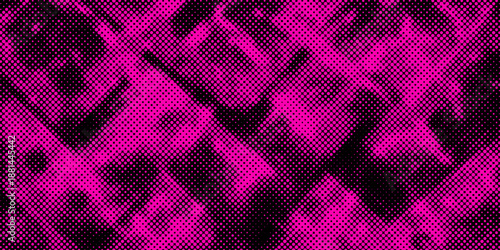 Neon pop punk grunge paint overlay with urban halftone texture. Abstract street art design featuring distressed spray background with rough graphic elements for edgy posters.