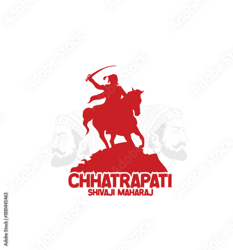 illustration of Chhatrapati shivaji maharaj jayanti Chhatrapati Shivaji Maharaj with a traditional turban, pearl jewelry and a pavilion silhouette; evokes Maratha heritage, bravery, leadership and his