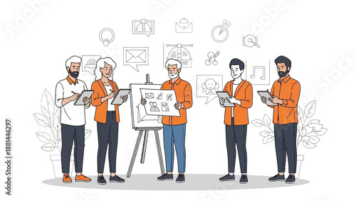 Creative Team Brainstorming Ideas for Project Development