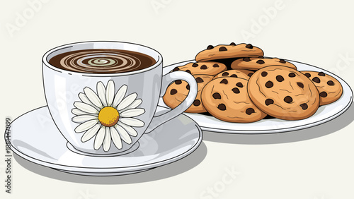 Coffee and Cookies Illustration: Cozy Morning Treat