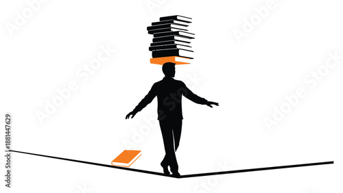 The challenge of balancing knowledge and life's demands while navigating a precarious path