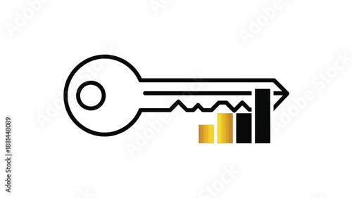 Unlocking business insights and growth potential with data analytics key icon