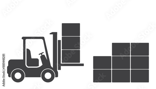 forklift truck load box icon