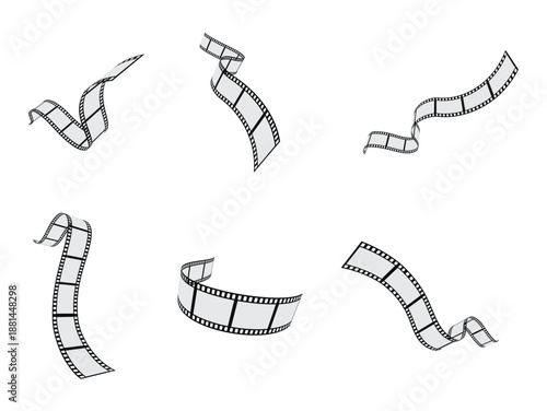 retro film reel 3d design icon set