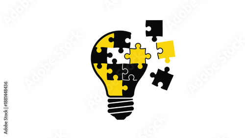 Unraveling the puzzle of innovation: a creative lightbulb icon for new ideas