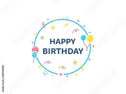 Happy Birthday Celebration with Balloons, Confetti, and Festive Decorations