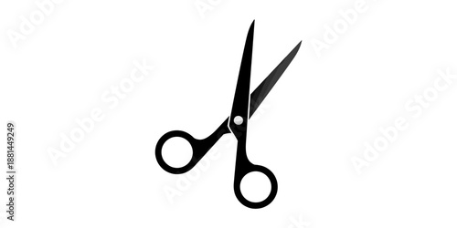 Hair salon scissors icon, scissors and cutting icon and silhouette