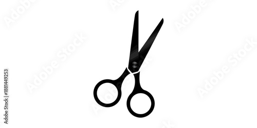 Hair salon scissors icon, scissors and cutting icon and silhouette
